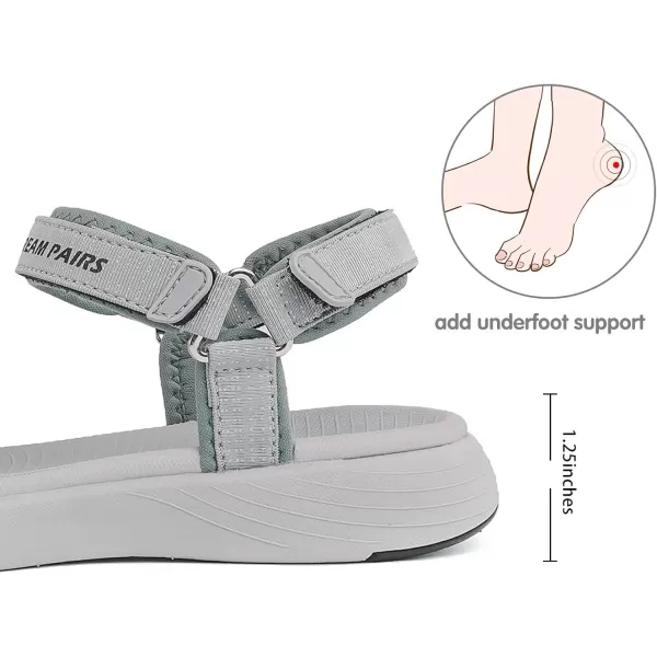 imageDREAM PAIRS Womens Sport Athletic Sandals Outdoor Hiking SandalsQgrey