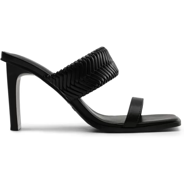 imageDREAM PAIRS Womens Square Toe Heels for Women Braided Open Toe Two Strap Slip on Heels Chunky Mules Sandals Party Wedding Dress Dating Pumps ShoesBlack