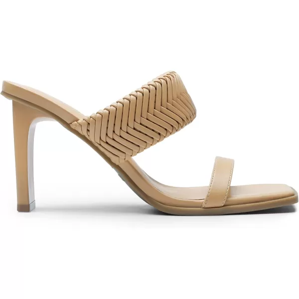 imageDREAM PAIRS Womens Square Toe Heels for Women Braided Open Toe Two Strap Slip on Heels Chunky Mules Sandals Party Wedding Dress Dating Pumps ShoesNude