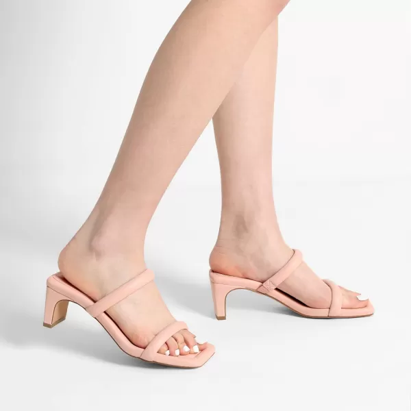 imageDREAM PAIRS Womens Square Toe Heels for Women Two Strap Open Toe Low Block Chunky Heels Sandals Dress Pumps ShoesPink