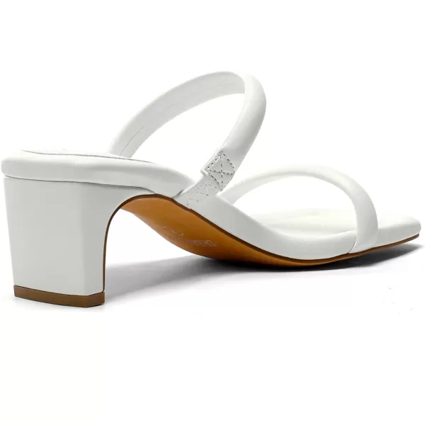 imageDREAM PAIRS Womens Square Toe Heels for Women Two Strap Open Toe Low Block Chunky Heels Sandals Dress Pumps ShoesWhite