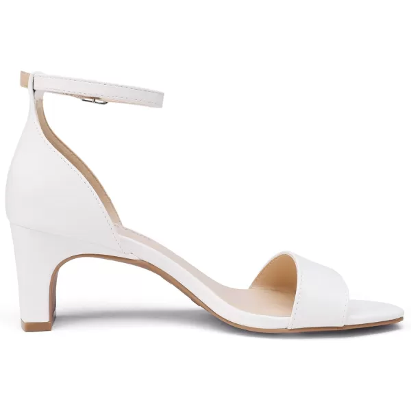 imageDREAM PAIRS Womens Square Toe Low Block Chunky Heels Open Toe Ankle Strap Dress Pump ShoesWhite