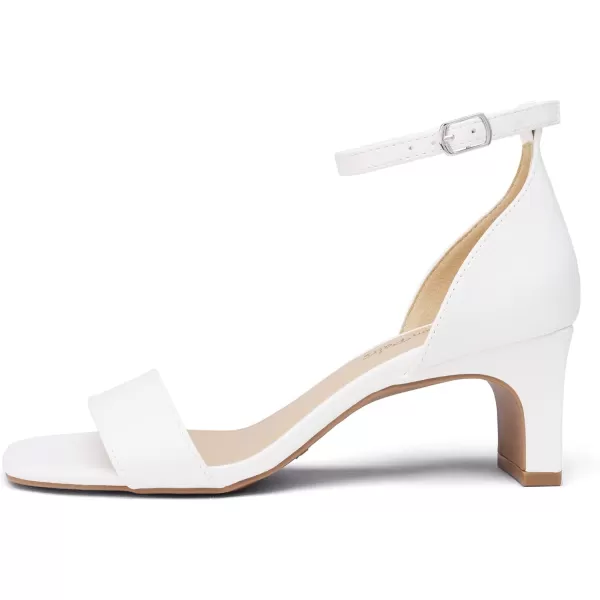 imageDREAM PAIRS Womens Square Toe Low Block Chunky Heels Open Toe Ankle Strap Dress Pump ShoesWhite