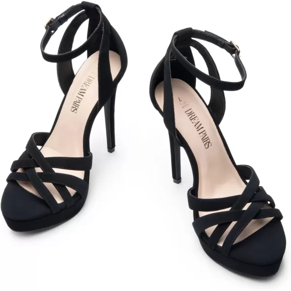 imageDREAM PAIRS Womens Stiletto Heels High Open Toe Ankle Strap Platform Heeled Sandals for WomenBlacknubuck