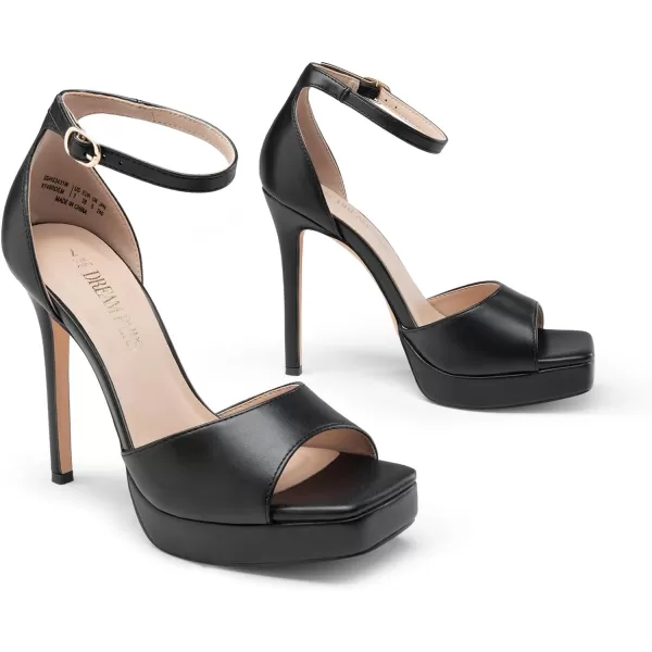 imageDREAM PAIRS Womens Stiletto High Heels Platform Ankle Strap Square Open Toe Dress Sexy SandalsBlackpu