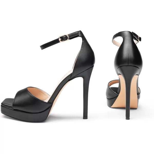 imageDREAM PAIRS Womens Stiletto High Heels Platform Ankle Strap Square Open Toe Dress Sexy SandalsBlackpu