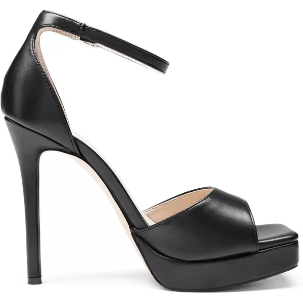 imageDREAM PAIRS Womens Stiletto High Heels Platform Ankle Strap Square Open Toe Dress Sexy SandalsBlackpu