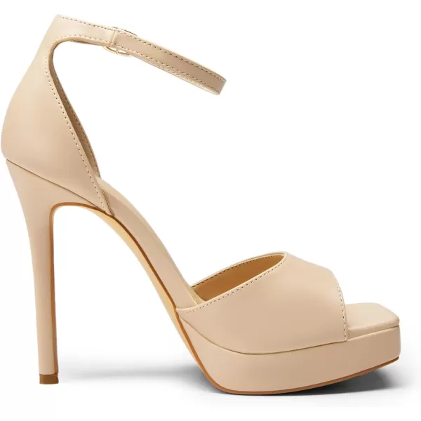 imageDREAM PAIRS Womens Stiletto High Heels Platform Ankle Strap Square Open Toe Dress Sexy SandalsNudepu