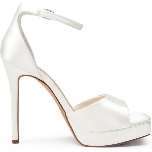 imageDREAM PAIRS Womens Stiletto High Heels Platform Ankle Strap Square Open Toe Dress Sexy SandalsWhitesatin