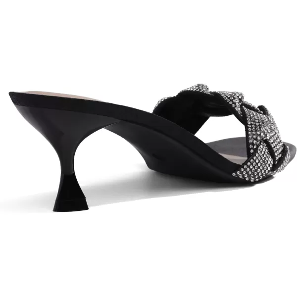 imageDREAM PAIRS Womens Stilettos Heels Open Square Toe Comfort Low Kitten Heels Sexy Dress Pumps Sandals Evening Party Prom Dance ShoesBlackRhinestone