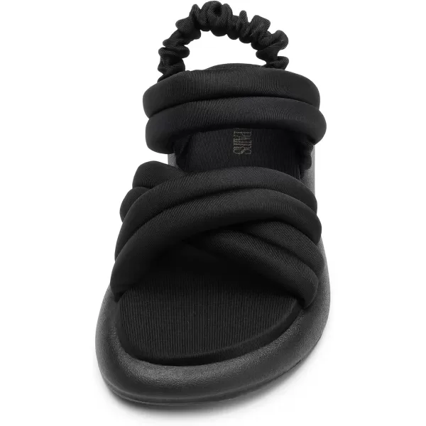 imageDREAM PAIRS Womens Strappy Cross Straps Flat Sandals Slip On Open Toe Comfot Slides for SummerBlack