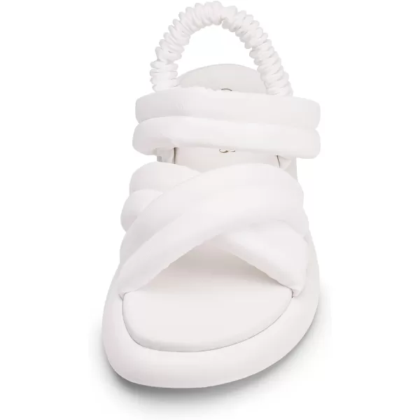 imageDREAM PAIRS Womens Strappy Cross Straps Flat Sandals Slip On Open Toe Comfot Slides for SummerWhite