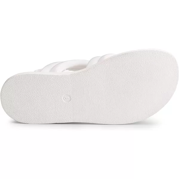 imageDREAM PAIRS Womens Strappy Cross Straps Flat Sandals Slip On Open Toe Comfot Slides for SummerWhite