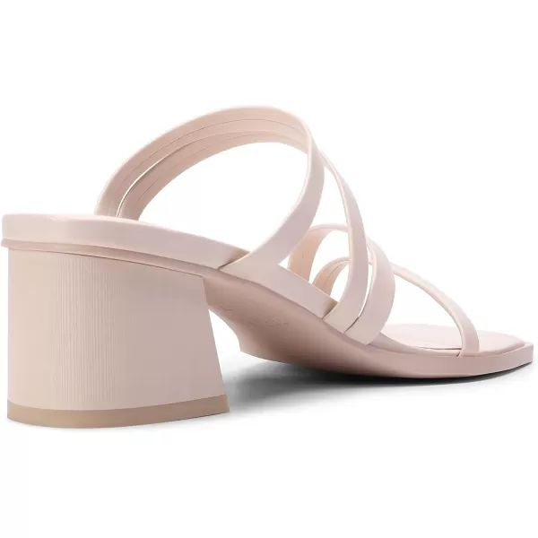 imageDREAM PAIRS Womens Strappy Heels Block Open Toe Low Heel Chunky Mules Sandals Dress ShoesPink