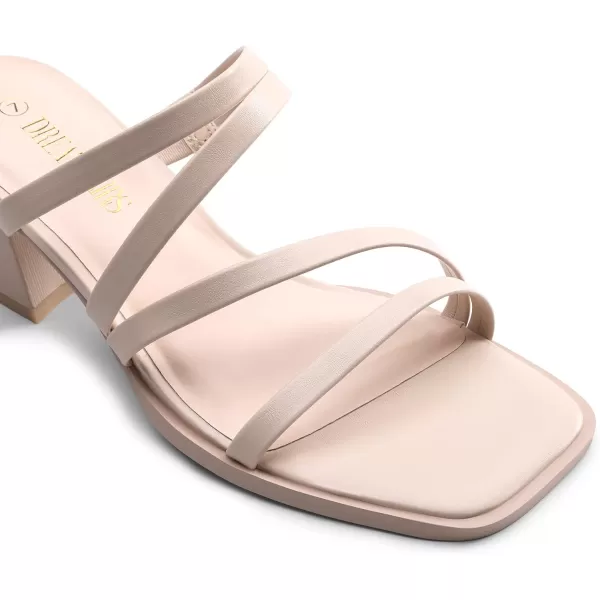 imageDREAM PAIRS Womens Strappy Heels Block Open Toe Low Heel Chunky Mules Sandals Dress ShoesPink