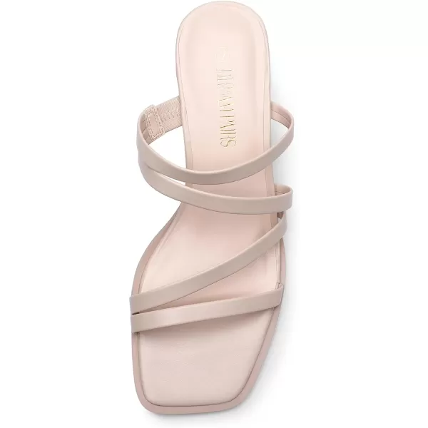 imageDREAM PAIRS Womens Strappy Heels Block Open Toe Low Heel Chunky Mules Sandals Dress ShoesPink