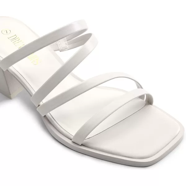 imageDREAM PAIRS Womens Strappy Heels Block Open Toe Low Heel Chunky Mules Sandals Dress ShoesWhite