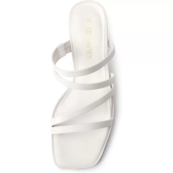 imageDREAM PAIRS Womens Strappy Heels Block Open Toe Low Heel Chunky Mules Sandals Dress ShoesWhite