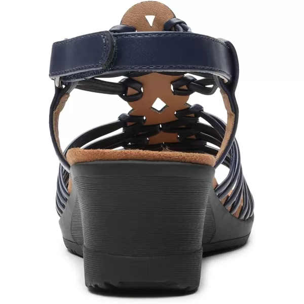 imageDREAM PAIRS Womens Strappy Wedges Open Toe Ankle Strap Sandals Comfort Dress ShoesNavy