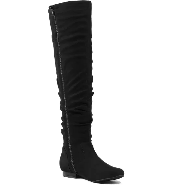 imageDREAM PAIRS Womens Suede Over The Knee Thigh High Winter BootsBlackcolby