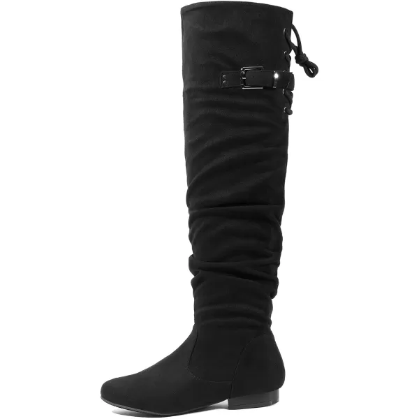 imageDREAM PAIRS Womens Suede Over The Knee Thigh High Winter BootsBlackcolby