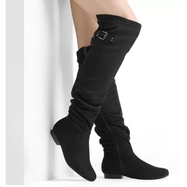 imageDREAM PAIRS Womens Suede Over The Knee Thigh High Winter BootsBlackcolby