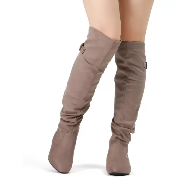 imageDREAM PAIRS Womens Suede Over The Knee Thigh High Winter BootsKhaki