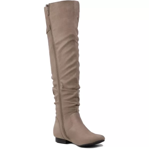 imageDREAM PAIRS Womens Suede Over The Knee Thigh High Winter BootsKhaki