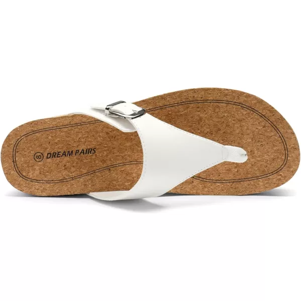imageDREAM PAIRS Womens Summer Cute Platform Thong Sandals Arch Support Beach Flip Flops with Cushion Memory Foam and Adjustable Leather BuckleWhite
