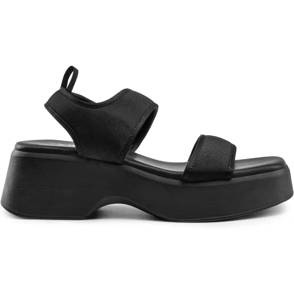 imageDREAM PAIRS Womens Summer Dressy Platform Sandals Casual Comfort Low Wedge Chunky HeelsBlack