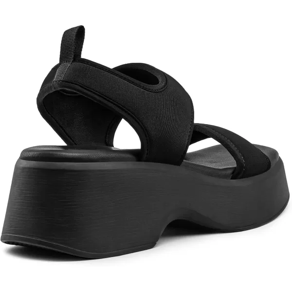 imageDREAM PAIRS Womens Summer Dressy Platform Sandals Casual Comfort Low Wedge Chunky HeelsBlack