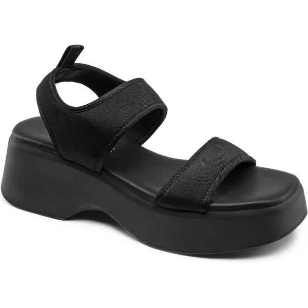 imageDREAM PAIRS Womens Summer Dressy Platform Sandals Casual Comfort Low Wedge Chunky HeelsBlack