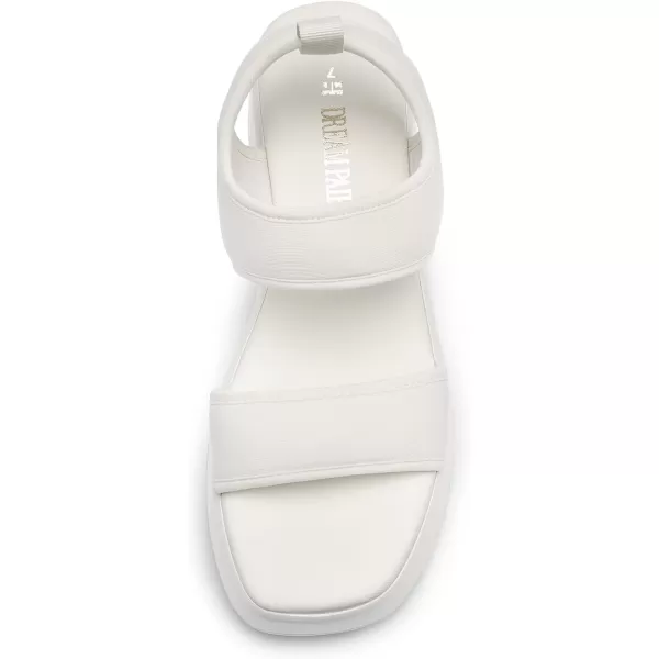 imageDREAM PAIRS Womens Summer Dressy Platform Sandals Casual Comfort Low Wedge Chunky HeelsWhite