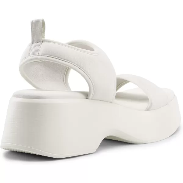 imageDREAM PAIRS Womens Summer Dressy Platform Sandals Casual Comfort Low Wedge Chunky HeelsWhite