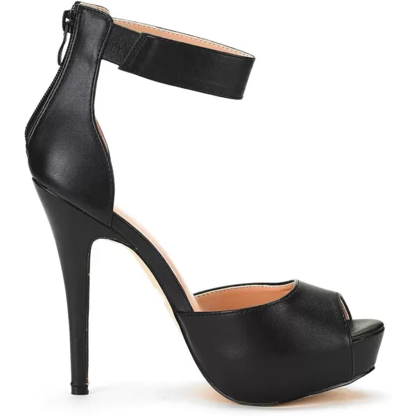 imageDREAM PAIRS Womens Swan05 High Heel Platform Dress Pump ShoesBlack Pu