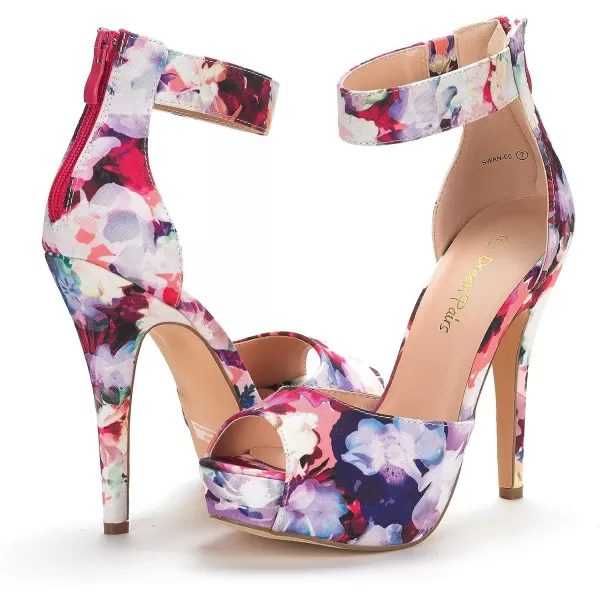 imageDREAM PAIRS Womens Swan05 High Heel Platform Dress Pump ShoesFloral