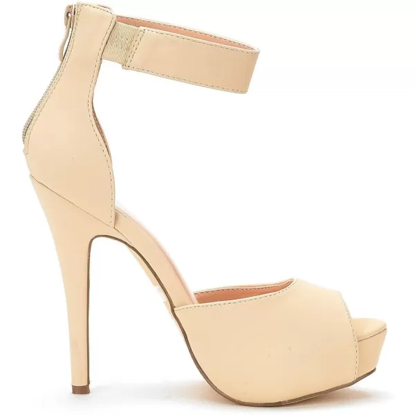 imageDREAM PAIRS Womens Swan05 High Heel Platform Dress Pump ShoesNude Nubuck
