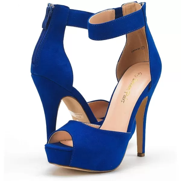 imageDREAM PAIRS Womens Swan05 High Heel Platform Dress Pump ShoesRoyal Blue