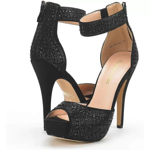 imageDREAM PAIRS Womens Swan05 High Heel Platform Dress Pump ShoesShineblack Pearl Suede