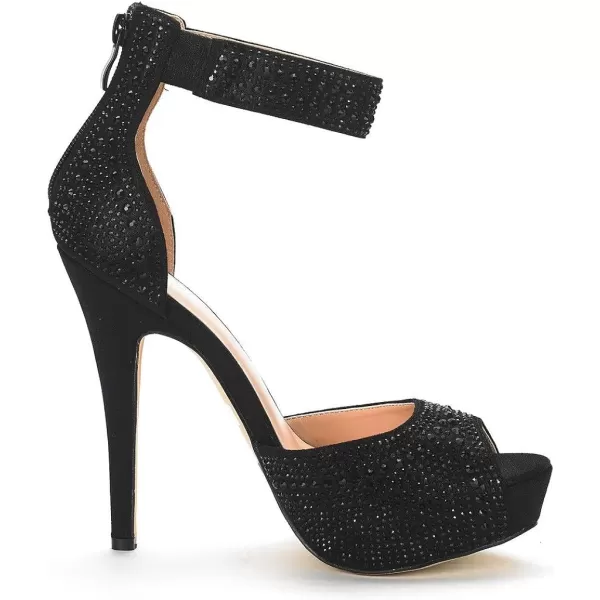 imageDREAM PAIRS Womens Swan05 High Heel Platform Dress Pump ShoesShineblack Pearl Suede