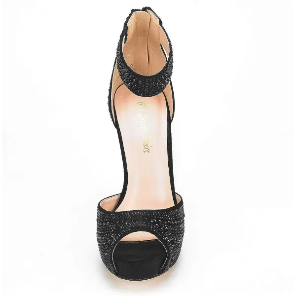 imageDREAM PAIRS Womens Swan05 High Heel Platform Dress Pump ShoesShineblack Pearl Suede