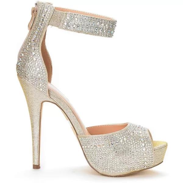 imageDREAM PAIRS Womens Swan05 High Heel Platform Dress Pump ShoesShinegold