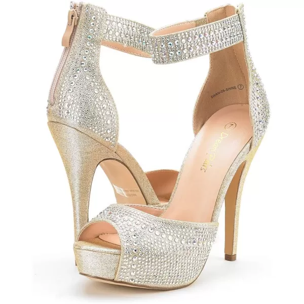 imageDREAM PAIRS Womens Swan05 High Heel Platform Dress Pump ShoesShinegold