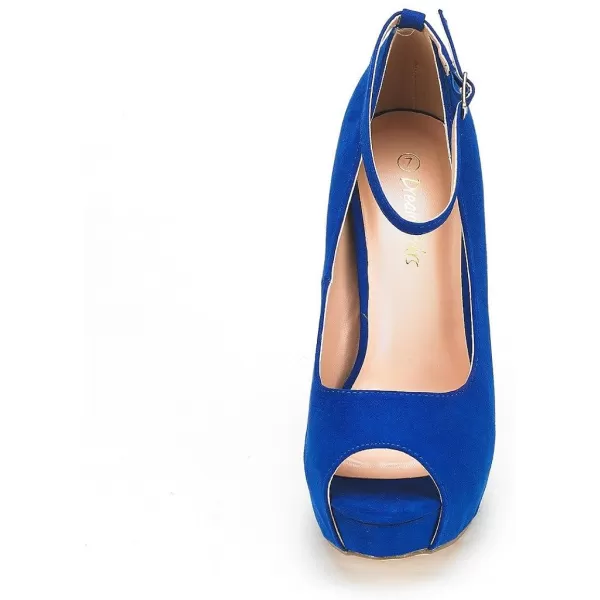 imageDREAM PAIRS Womens Swan10 High Heel Platform Dress Pump ShoesRoyal Blue