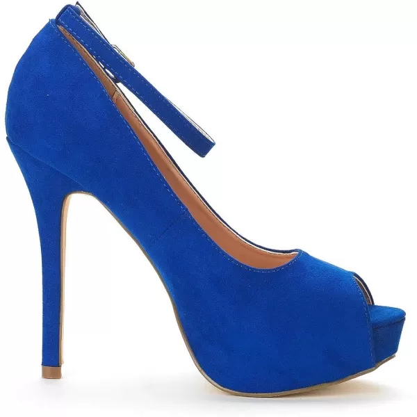 imageDREAM PAIRS Womens Swan10 High Heel Platform Dress Pump ShoesRoyal Blue
