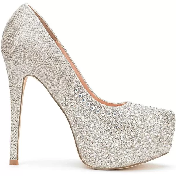 imageDREAM PAIRS Womens Swan30 High Heel Platform Dress Pump ShoesShinegold