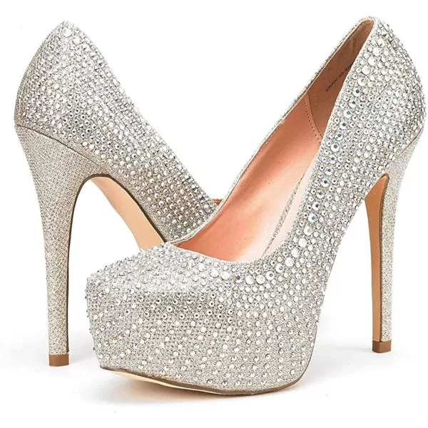 imageDREAM PAIRS Womens Swan30 High Heel Platform Dress Pump ShoesShinegold