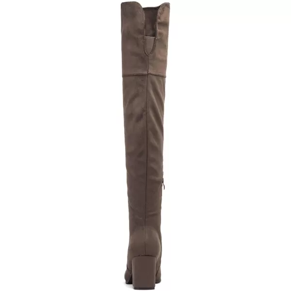 imageDREAM PAIRS Womens Thigh High Block Heel Over The Knee BootsKhakistretchhigh