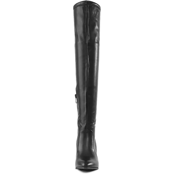 imageDREAM PAIRS Womens Thigh High Boots Over the knee Stretch Block Heel Fashion Long BootsBlack PuGracie2