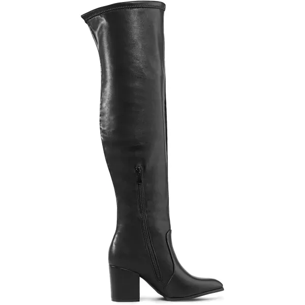 imageDREAM PAIRS Womens Thigh High Boots Over the knee Stretch Block Heel Fashion Long BootsBlack PuGracie2